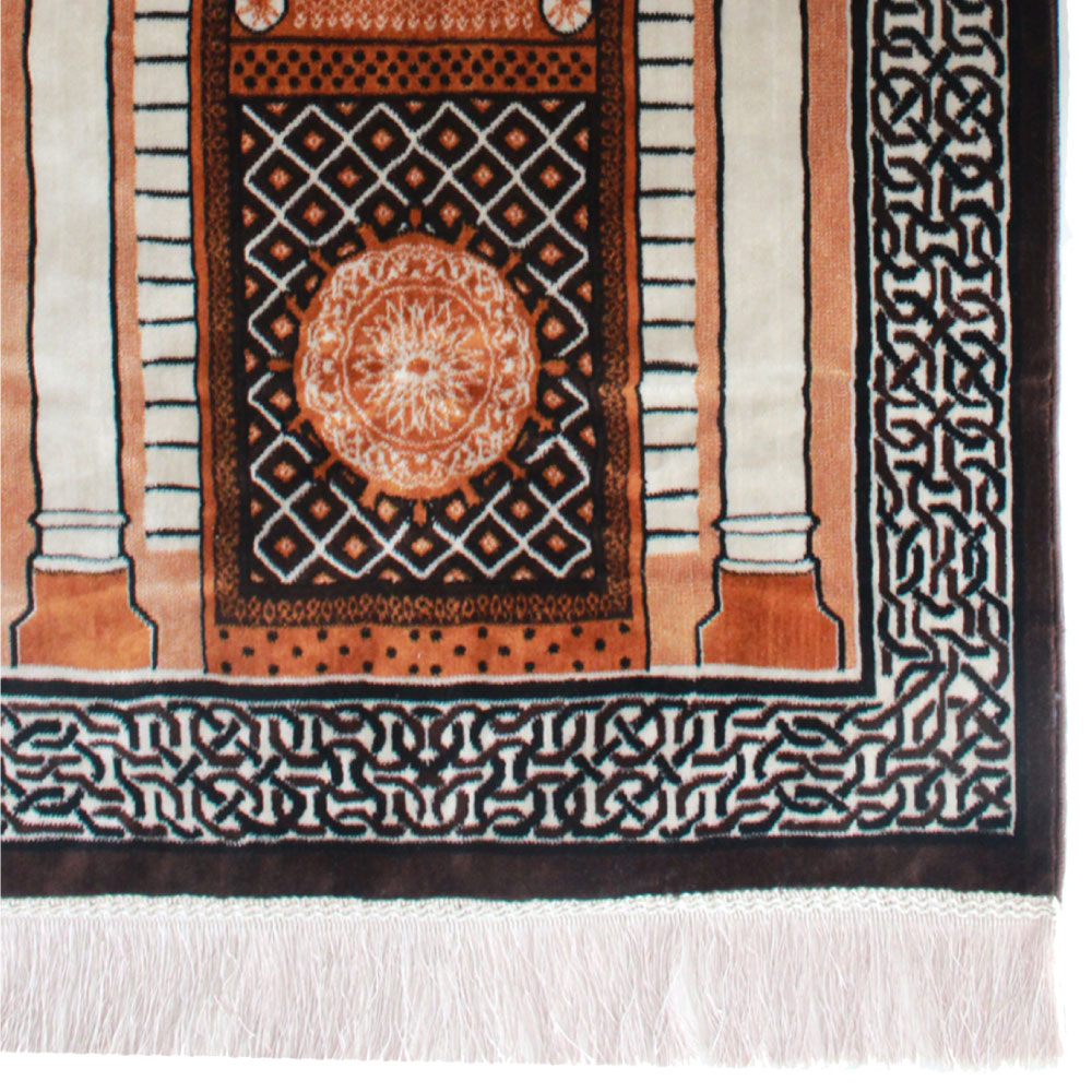 Madinah Haram Gate Brown Prayer Mat - Image 2